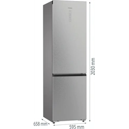 Hisense RB5P410SACC szürke, szabadonálló, alulfagyasztós hűtőszekrény