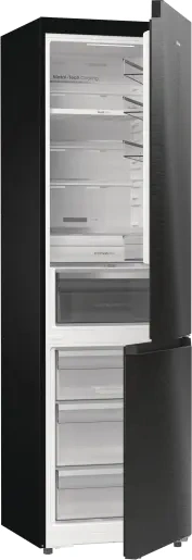 Hisense RB5P410SAFA fekete, alulfagyasztós, Hűtő:283L, Fagyasztó:130L, No frost hűtőszekrény
