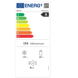 Hisense RB5P410SAFA fekete, alulfagyasztós, Hűtő:283L, Fagyasztó:130L, No frost hűtőszekrény