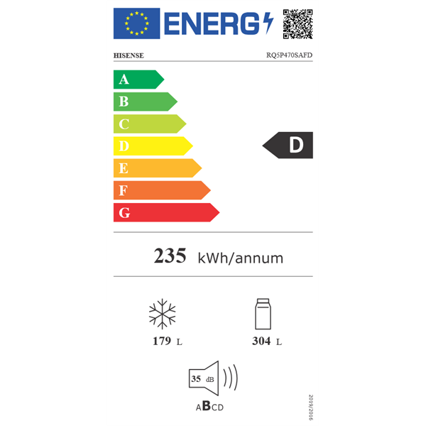 Hisense RQ5P470SAFD négyajtós hűtőszekrény
