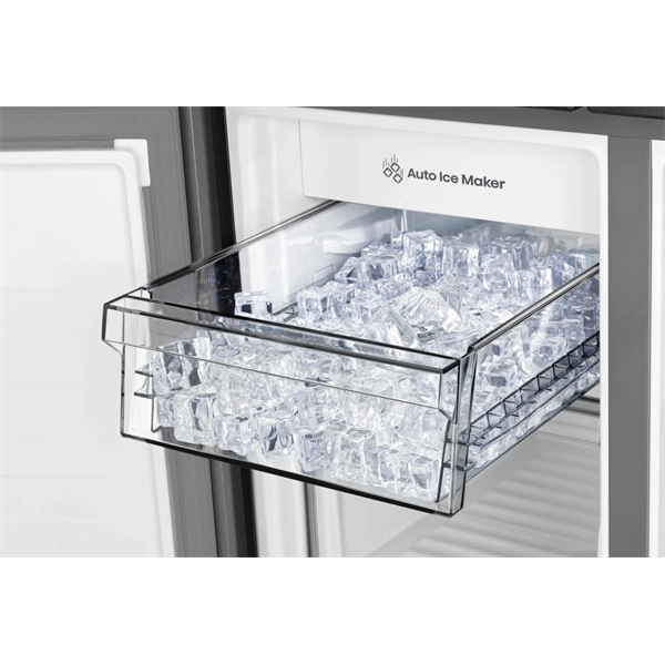 Hisense RQ5P470SYID szürke, négyajtós, Hűtő:304L, Fagyasztó:179L, Total No frost hűtőszekrény