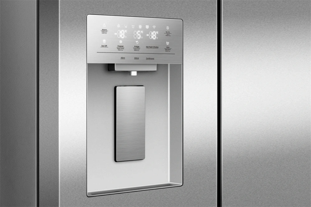 Hisense RQ5P470SYID szürke, négyajtós, Hűtő:304L, Fagyasztó:179L, Total No frost hűtőszekrény