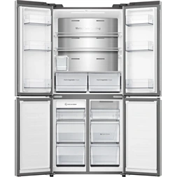 Hisense RQ5P470SYID szürke, négyajtós, Hűtő:304L, Fagyasztó:179L, Total No frost hűtőszekrény