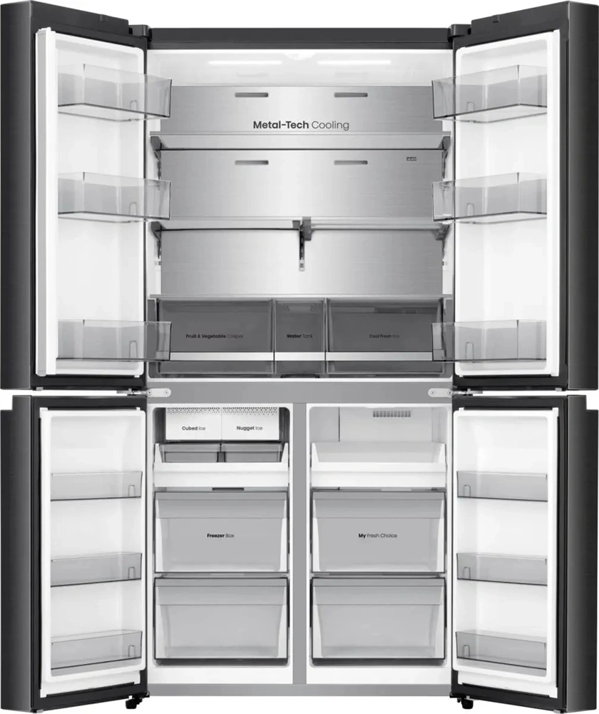 Hisense RQ5P640SYKD fekete, négyajtós, No Frost, 640 l, MultiDoor hűtőszekrény