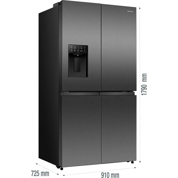 Hisense RQ5P640SYKD fekete, négyajtós, No Frost, 640 l, MultiDoor hűtőszekrény