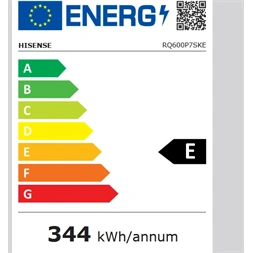 Hisense RQ600P7SKE fekete, alulfagyasztós, Hűtő:349+129L, Fagyasztó:121L, Total No frost Multidoor hűtőszekrény