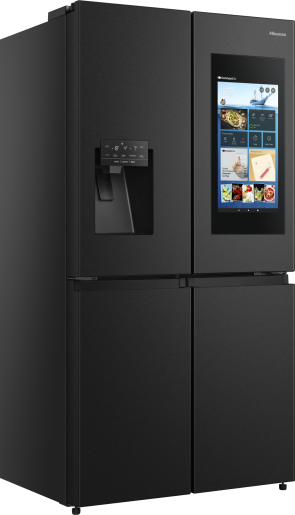 Hisense RQ760N4IFE fekete, négyajtós, Hűtő:345L, Fagyasztó:188L, Total No frost hűtőszekrény