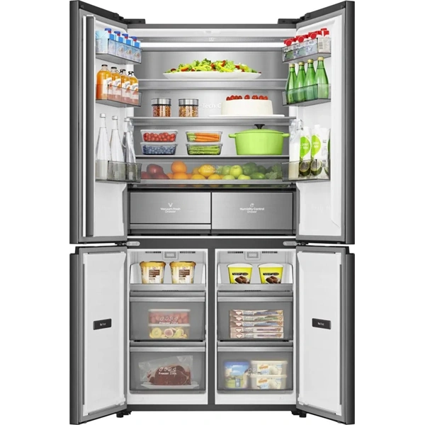 Hisense RQ768N4GBE fekete, négyajtós, No Frost, MultiDoor hűtőszekrény