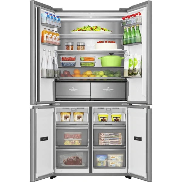 Hisense RQ768N4GVE szürke, négyajtós, No Frost, MultiDoor hűtőszekrény