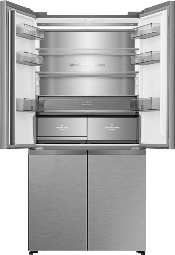 Hisense RQ768N4GVE szürke, négyajtós, No Frost, MultiDoor hűtőszekrény