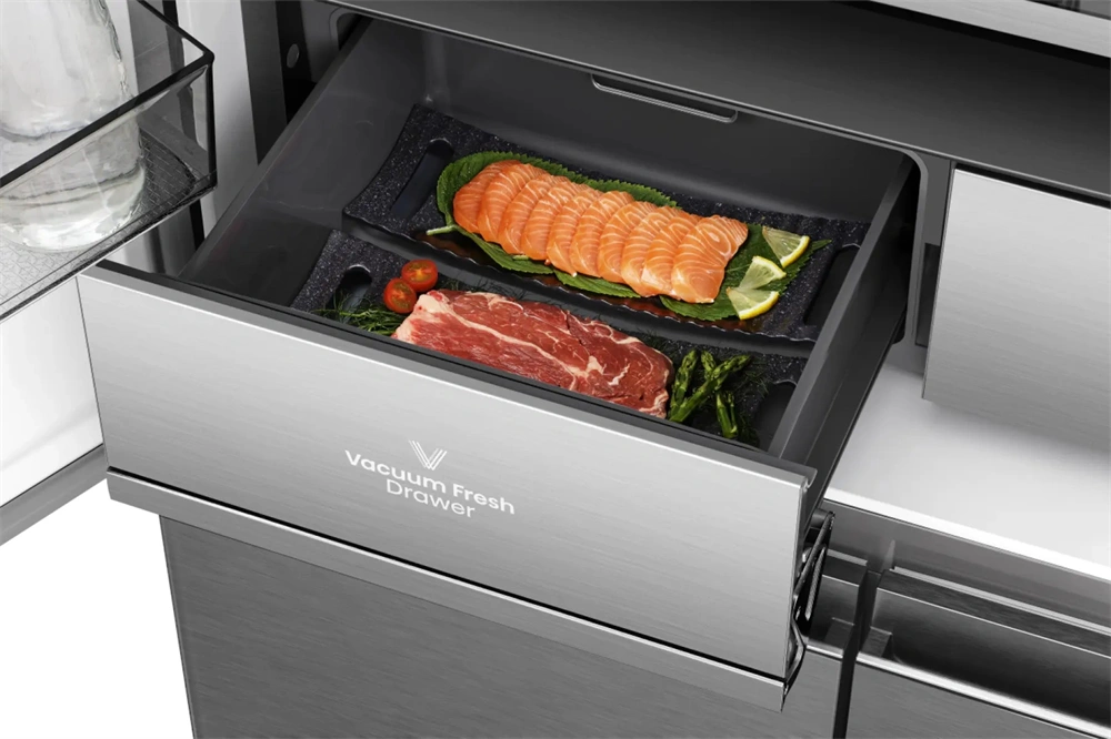 Hisense RQ768N4GVE szürke, négyajtós, No Frost, MultiDoor hűtőszekrény