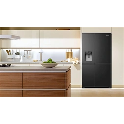 Hisense RS818N4TFC fekete, Side-by-Side, Hűtő:417L, Fagyasztó:215L, Total No frost hűtőszekrény