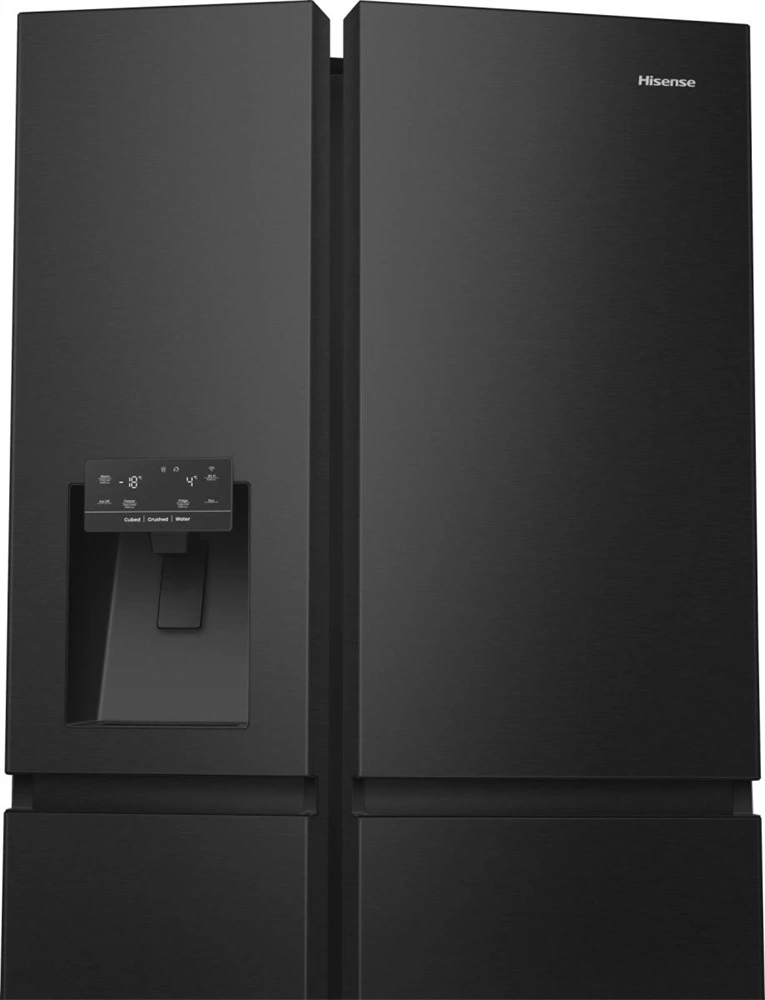 Hisense RS818N4TFC fekete, Side-by-Side, Hűtő:417L, Fagyasztó:215L, Total No frost hűtőszekrény