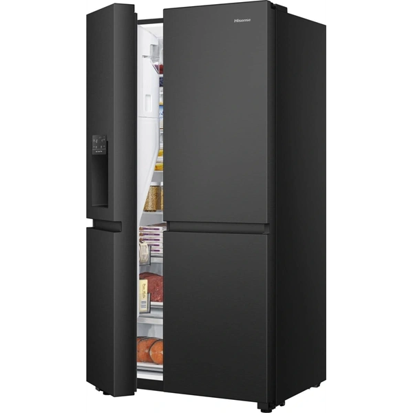 Hisense RS818N4TFC fekete, Side-by-Side, Hűtő:417L, Fagyasztó:215L, Total No frost hűtőszekrény