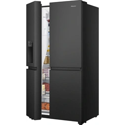 Hisense RS818N4TFC fekete, Side-by-Side, Hűtő:417L, Fagyasztó:215L, Total No frost hűtőszekrény