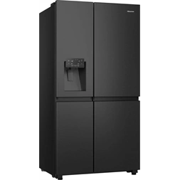 Hisense RS818N4TFC fekete, Side-by-Side, Hűtő:417L, Fagyasztó:215L, Total No frost hűtőszekrény