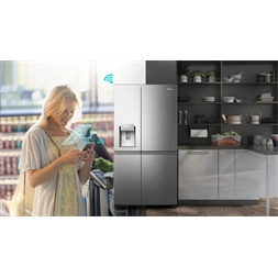 Hisense RS818N4TIC szürke, Side-by-Side, Hűtő:417L, Fagyasztó:215L, Total No frost hűtőszekrény