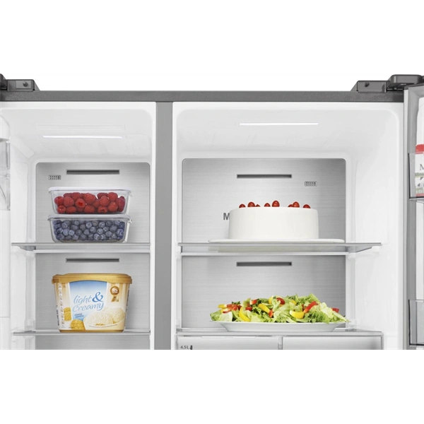 Hisense RS818N4TIC szürke, Side-by-Side, Hűtő:417L, Fagyasztó:215L, Total No frost hűtőszekrény