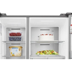 Hisense RS818N4TIC szürke, Side-by-Side, Hűtő:417L, Fagyasztó:215L, Total No frost hűtőszekrény