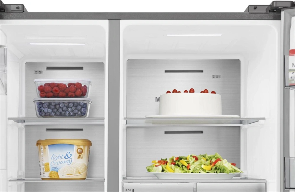 Hisense RS818N4TIC szürke, Side-by-Side, Hűtő:417L, Fagyasztó:215L, Total No frost hűtőszekrény