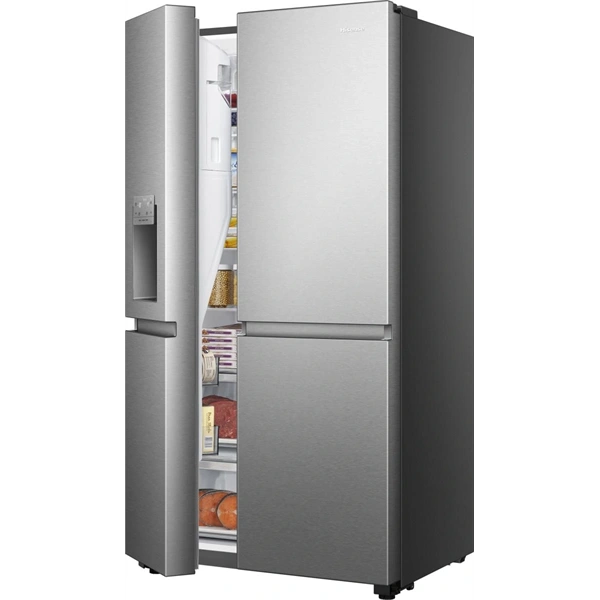 Hisense RS818N4TIC szürke, Side-by-Side, Hűtő:417L, Fagyasztó:215L, Total No frost hűtőszekrény