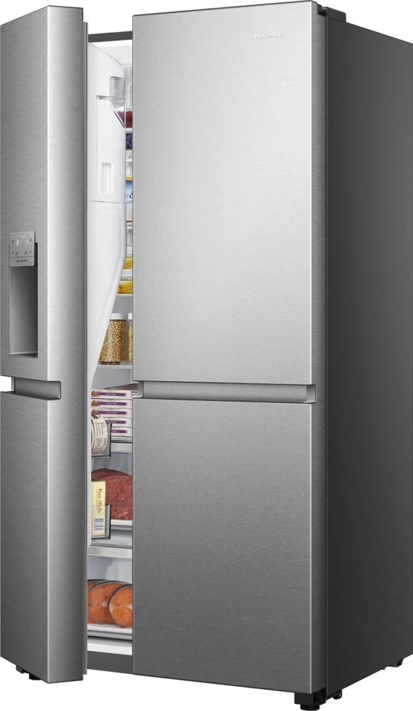Hisense RS818N4TIC szürke, Side-by-Side, Hűtő:417L, Fagyasztó:215L, Total No frost hűtőszekrény