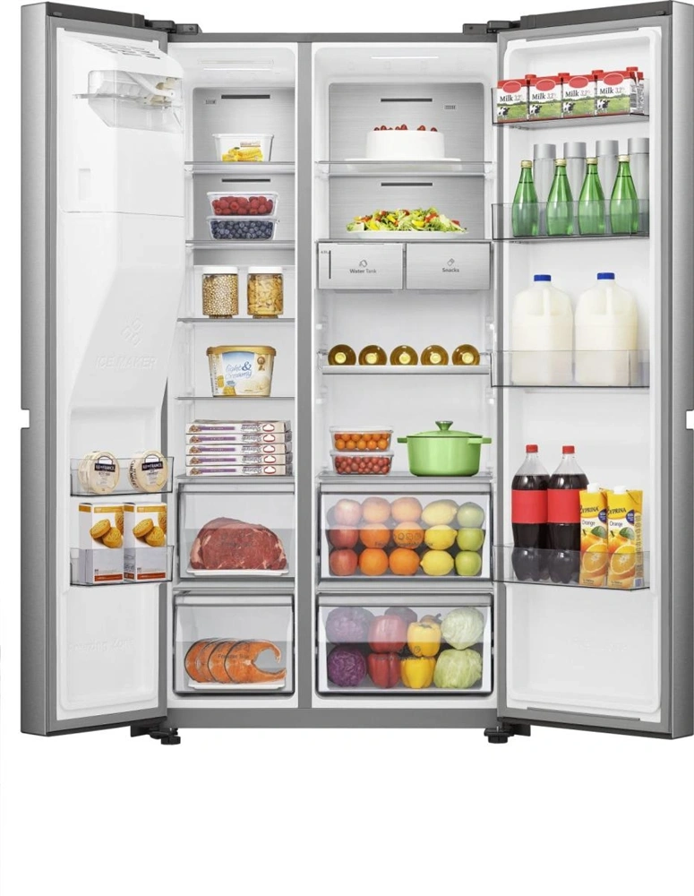 Hisense RS818N4TIC szürke, Side-by-Side, Hűtő:417L, Fagyasztó:215L, Total No frost hűtőszekrény