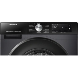 Hisense WD3S8043BB3 fekete, elöltöltős, 8 kg mosás, mosó-szárítógép