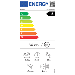 Hisense WF3S9043BW3 9 kg elöltöltős mosógép