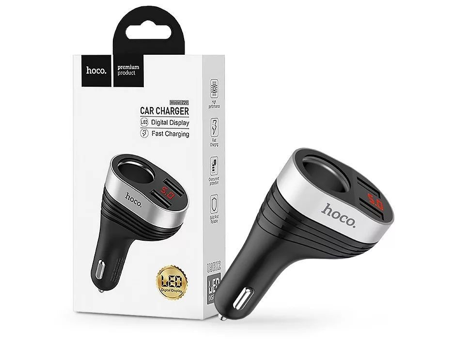 Hoco Z29 15W 2xUSB fekete autós töltő