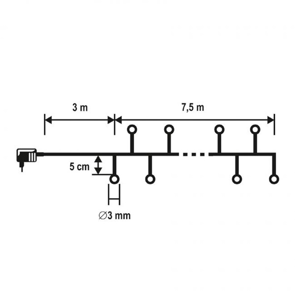 Home LC 768/WW 7,5m/768 LED/kül-beltéri/8 programos/melegfehér LED-es cluster karácsonyi fényfüzér