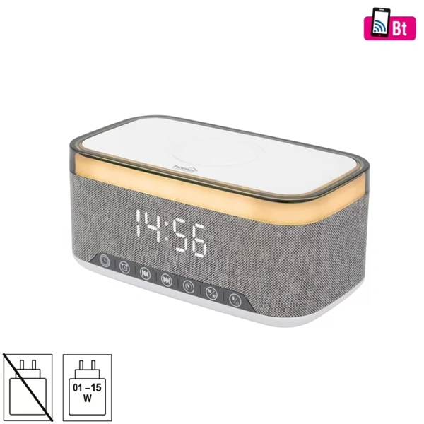 Home LTCR06 ébresztőórával Qi töltővel multimédia lejátszó