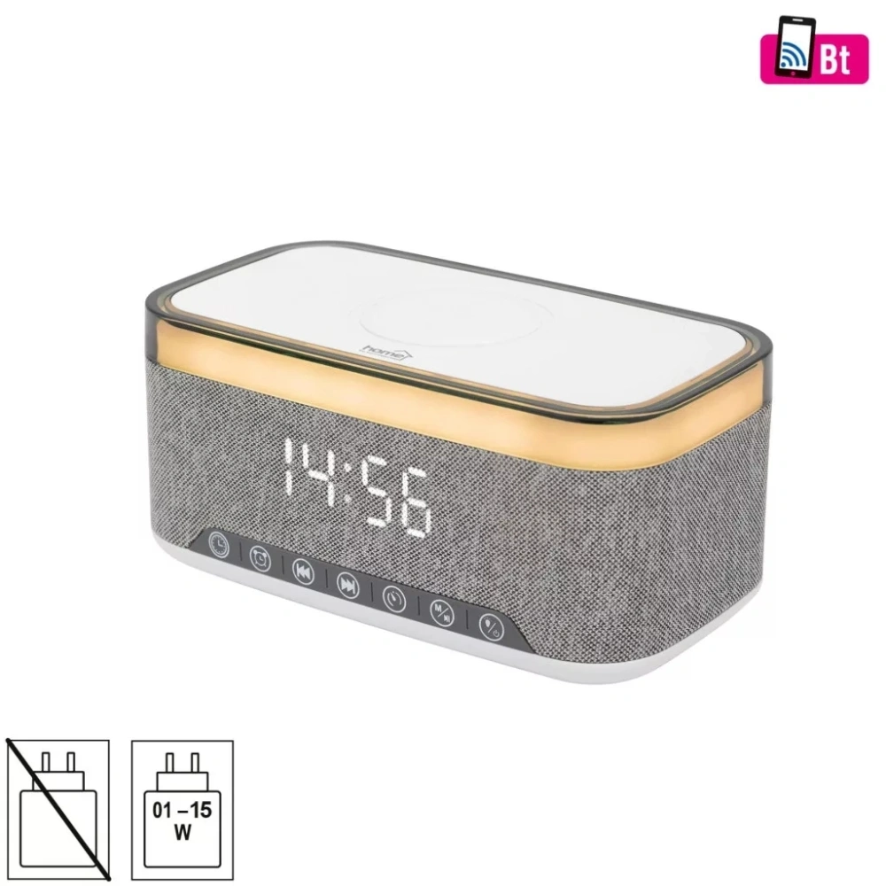 Home LTCR06 ébresztőórával Qi töltővel multimédia lejátszó