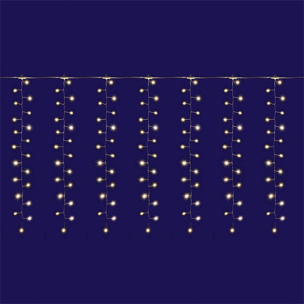 Home MLF 300/WW 3m/300 LED/kül-beltéri/8 programos melegfehér Micro LED-es cluster karácsonyi fényfüggöny