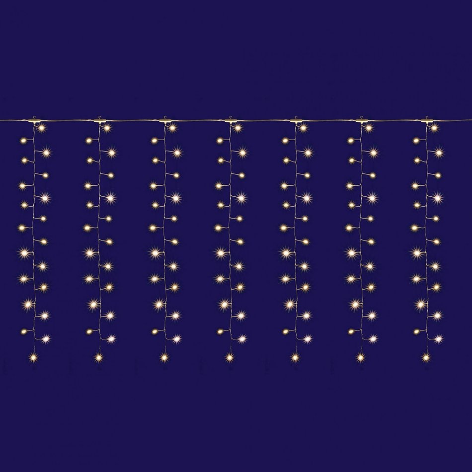 Home MLF 300/WW 3m/300 LED/kül-beltéri/8 programos melegfehér Micro LED-es cluster karácsonyi fényfüggöny