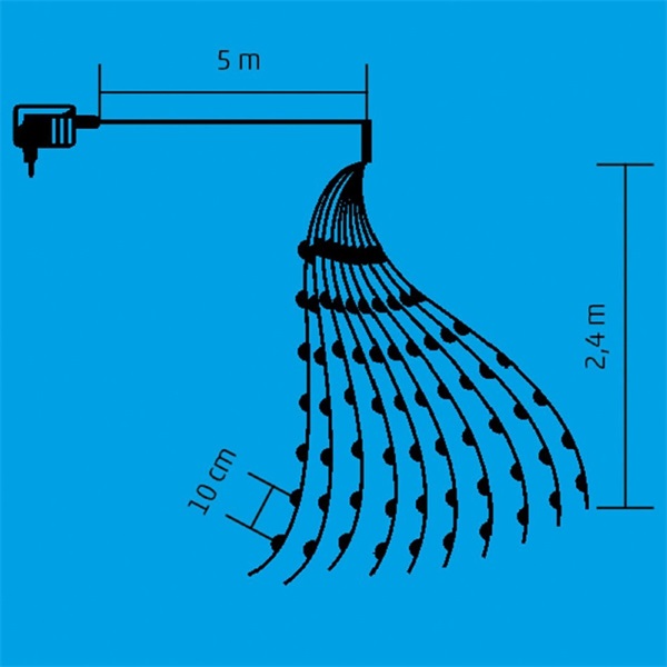 Home ML 250G/WH 2,4m/250 LED/kül-beltéri/IP44/hidegfehér Micro LED-es karácsonyi fényfüzér-köteg