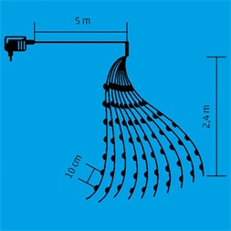 Home ML 250G/WH 2,4m/250 LED/kül-beltéri/IP44/hidegfehér Micro LED-es karácsonyi fényfüzér-köteg