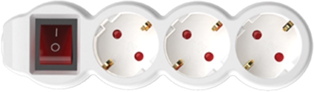 Home NV 3K-5/WH/1,5 3 aljzat 5méter 3x1,5 mm2 fehér kapcsolós elosztó