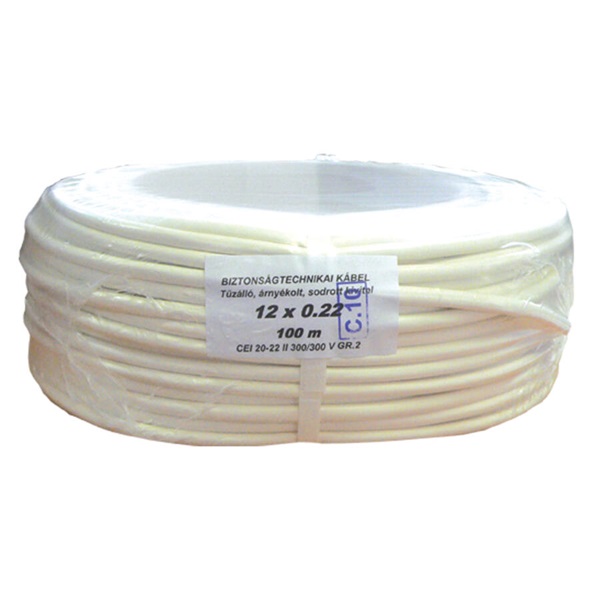 Honnor Security 12x0,22 biztech kábel, 12 eres, 0,22mm2 névleges keresztmetszet, sodrott réz erek, árnyékolt