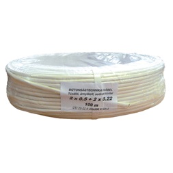Honnor Security 2+2 eres, biztech kábel, 2x0,5mm2 és 2x0,22mm2 névleges keresztmetszetű, sodrott réz erek, árnyékolt