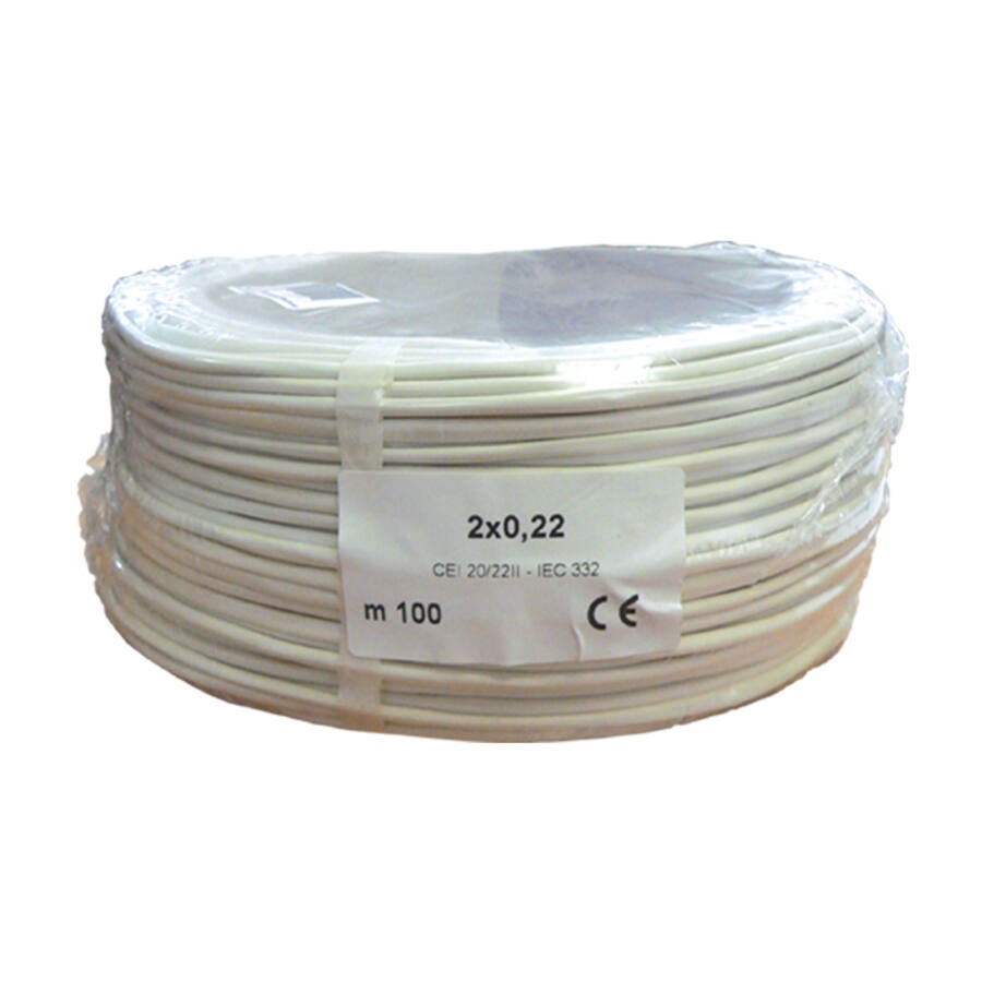 Honnor Security 2x0,22 biztech kábel, 2 eres, 0,22mm2 névleges keresztmetszet, sodrott réz erek, árnyékolt