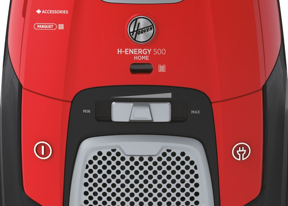 Hoover HE510HM 011 piros-fekete porzsákos porszívó