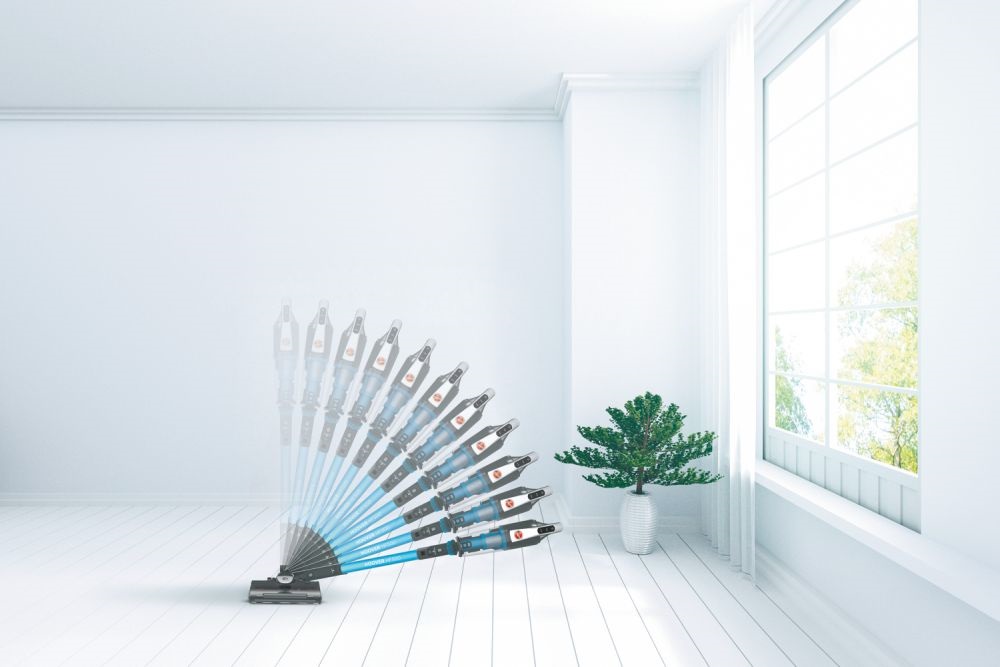 Hoover HF522STP 011 szürke-kék akkumulátoros álló porszívó