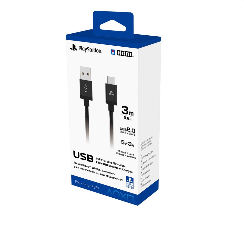Hori SPF-015U Charging Play 3m PlayStation 5 USB Type C adat és töltő kábel