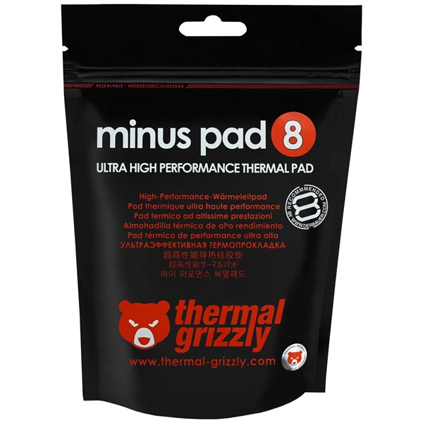Hővezető lap Thermal Grizzly Minus Pad 8 - 100 x 100 x 3,0 mm