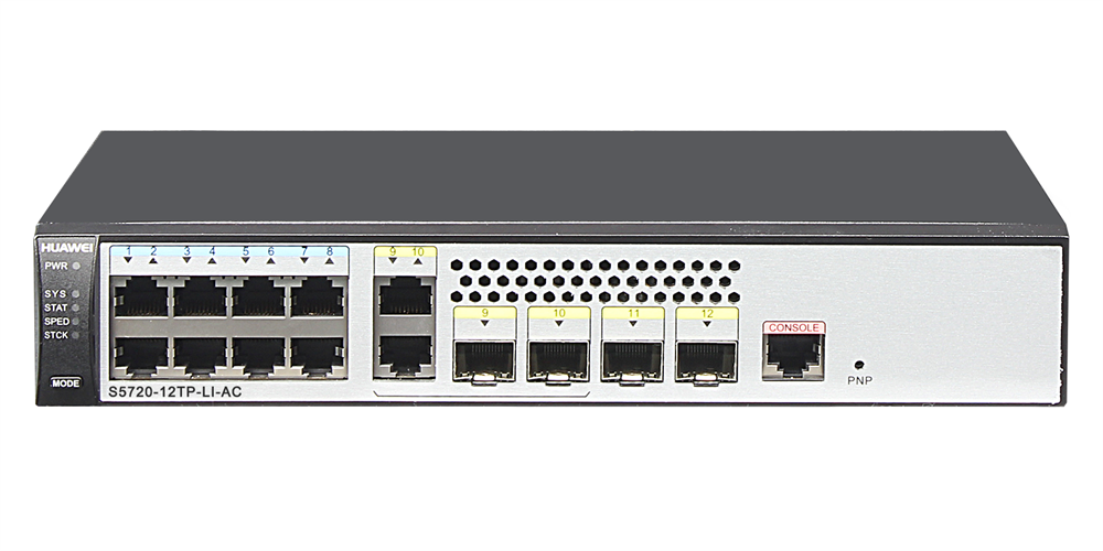 Huawei S5720-12TP-LI-AC 8xGbE LAN 2xGbE Combo RJ45/SFP 2xGbE SFP L3 menedzselhető switch