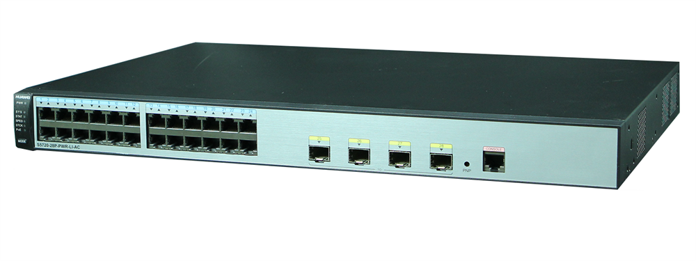 Huawei S5720-28P-PWR-LI-AC 24port GbE LAN PoE+ (370W) L3 menedzselhető switch (Újszerű)
