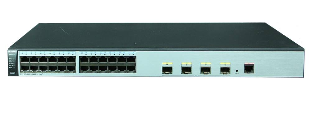 Huawei S5720-28P-PWR-LI-AC 24port GbE LAN PoE+ (370W) L3 menedzselhető switch (Újszerű)