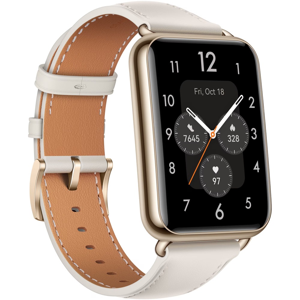 Huawei Watch Fit 2 bőr pántos fehér okosóra (Újracsomagolt)