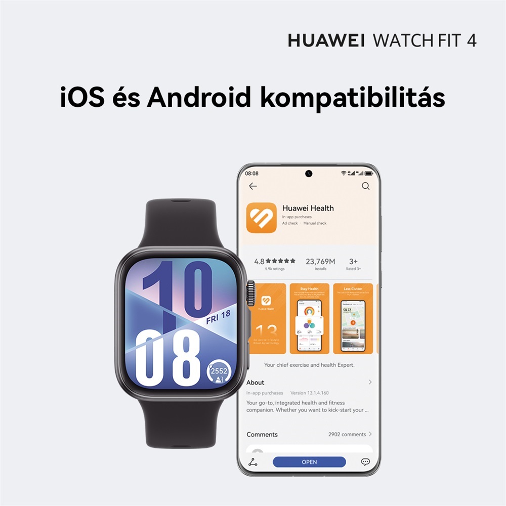 Huawei Watch Fit 4 fekete okosóra